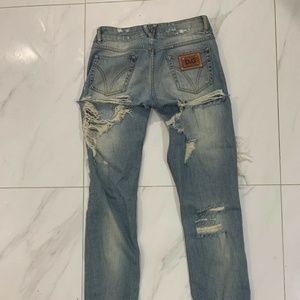 D&G Dolce & Gabbana Ripped Blue Jeans Size 27
